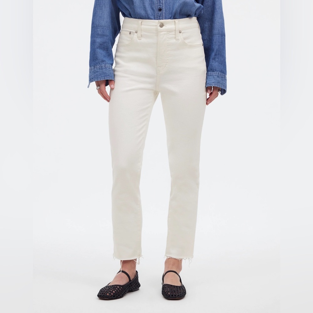 NWOT Madewell Perfect Vintage Crop Jeans in White, Size 24